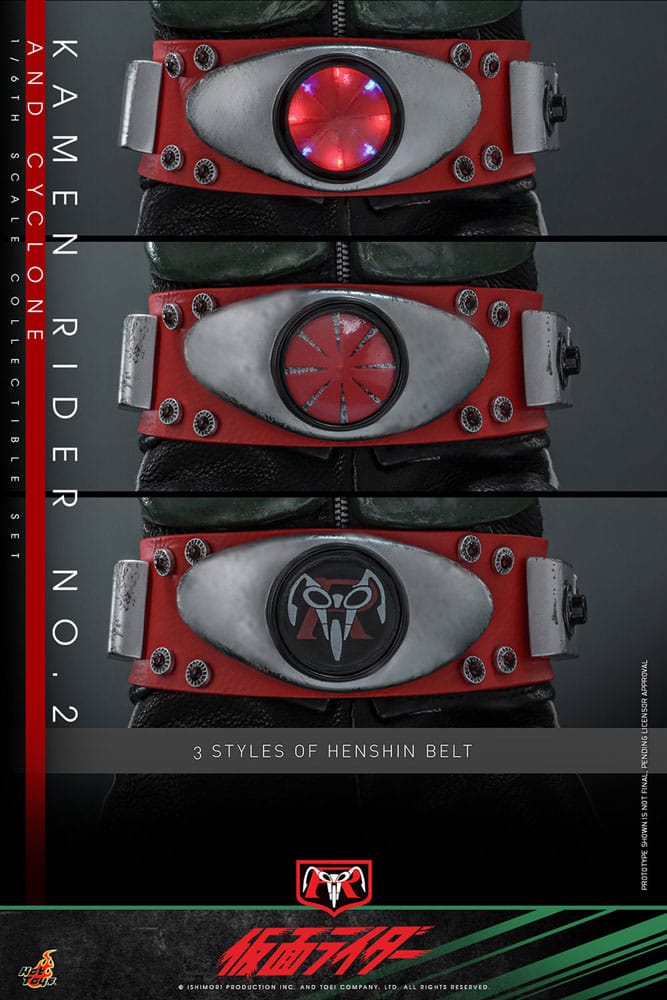 KAMEN RIDER Nº2 & CYCLONE HOT TOYS 30 CM - FIGURA Y MOTO CON LUZ