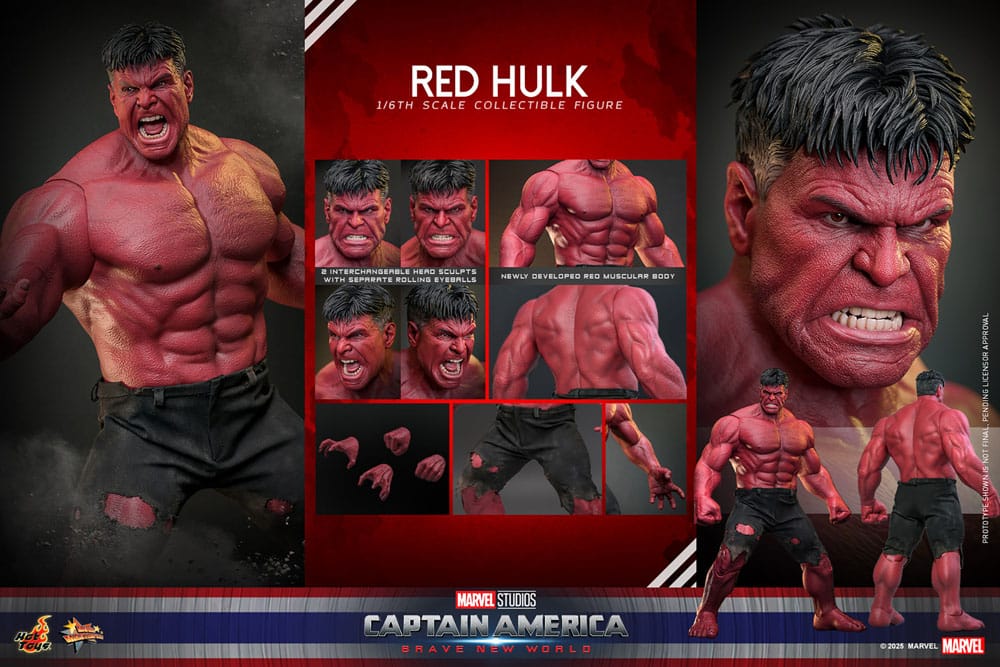 RED HULK – CAPTAIN AMERICA: BRAVE NEW WORLD 1/6 HOT TOYS MOVIE MASTERPIECE