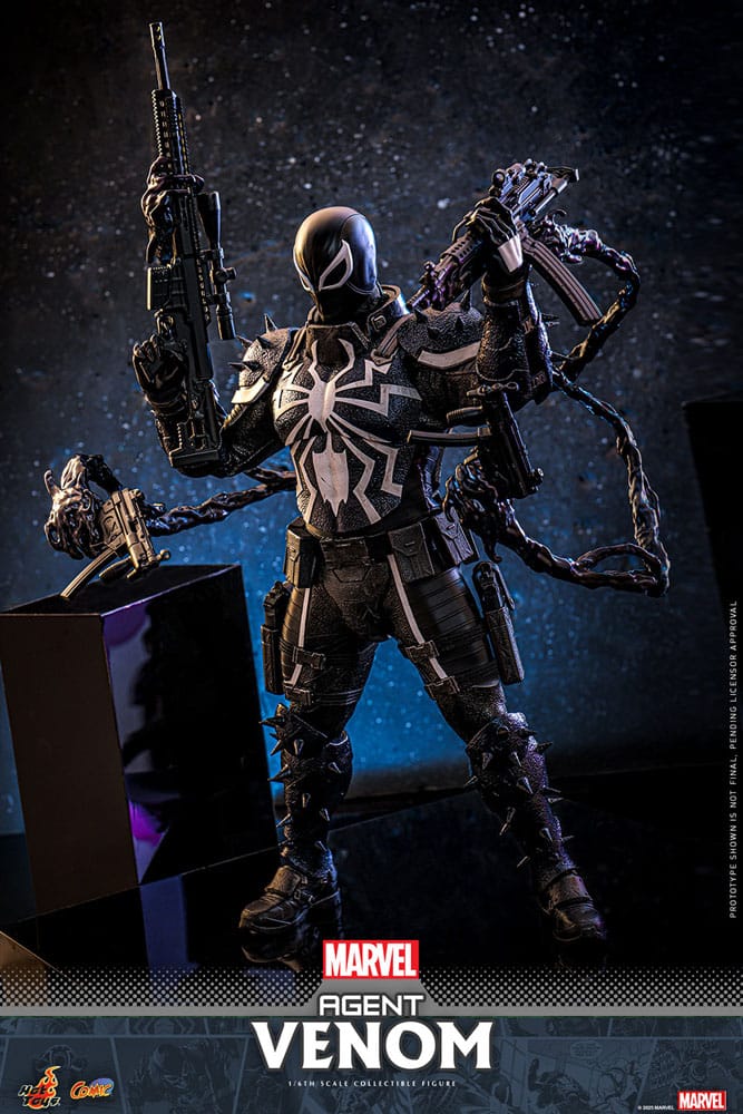 AGENT VENOM FIGURA 1/6 MARVEL COMICS HOT TOYS 32 CM CON ACCESORIOS