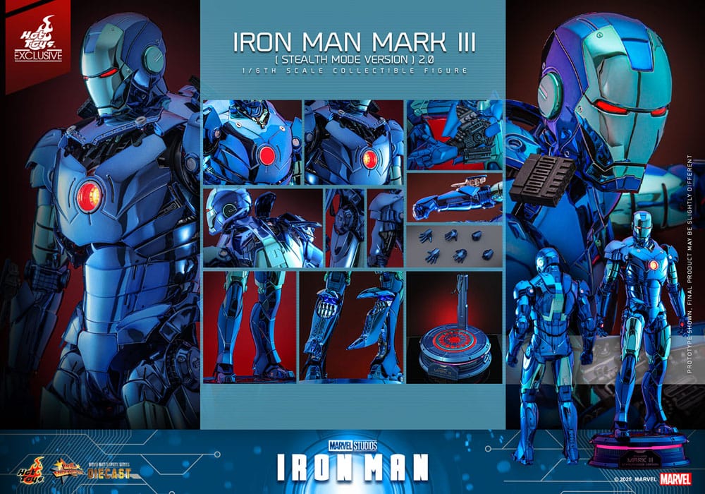IRON MAN MARK III (STEALTH MODE VER.) 2.0 – MOVIE MASTERPIECE DIECAST 1/6 SCALE FIGURE 33 CM (HOT TOYS – EXCLUSIVE EDITION)