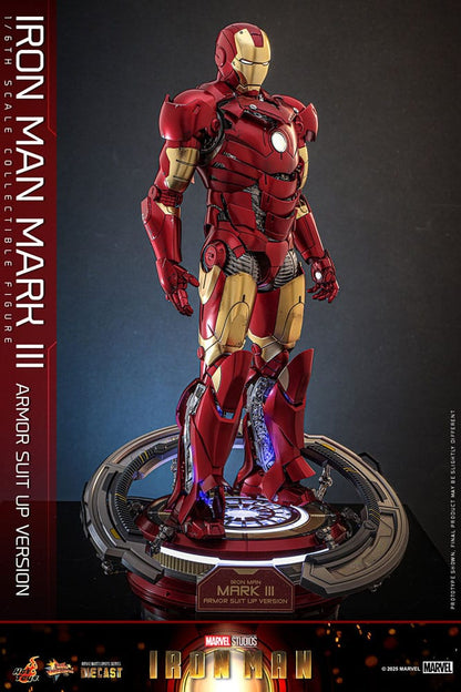 IRON MAN MARK III – FIGURA HOT TOYS DIECAST 1/6 32 CM (ARMOR SUIT UP VERSION – MOVIE MASTERPIECE)