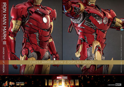 IRON MAN MARK III – FIGURA HOT TOYS DIECAST 1/6 32 CM (ARMOR SUIT UP VERSION – MOVIE MASTERPIECE)