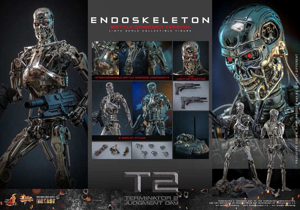 ENDOESQUELETO BATTLE DAMAGED VERSION – TERMINATOR 2: EL JUICIO FINAL – HOT TOYS
