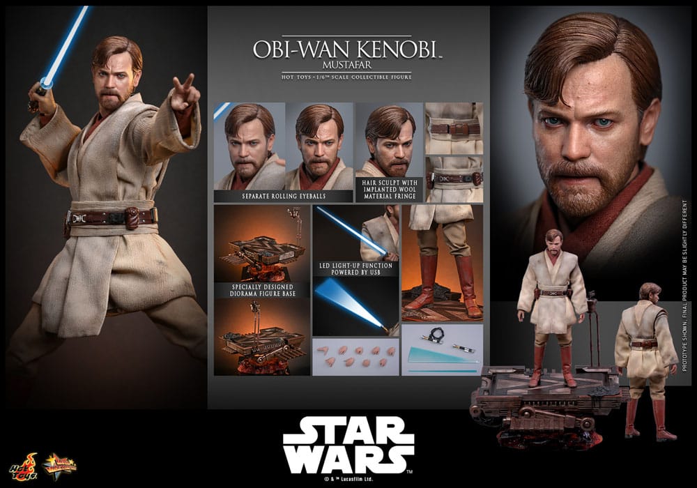 OBI-WAN KENOBI MUSTAFAR – MOVIE MASTERPIECE 1/6 FIGURE 31 CM (HOT TOYS – STAR WARS EPISODE III)
