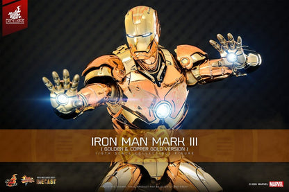 IRON MAN MARK III (GOLDEN & COPPER GOLD VERSION) FIGURA MOVIE MASTERPIECE DIECAST 1/6 MARVEL 33 CM
