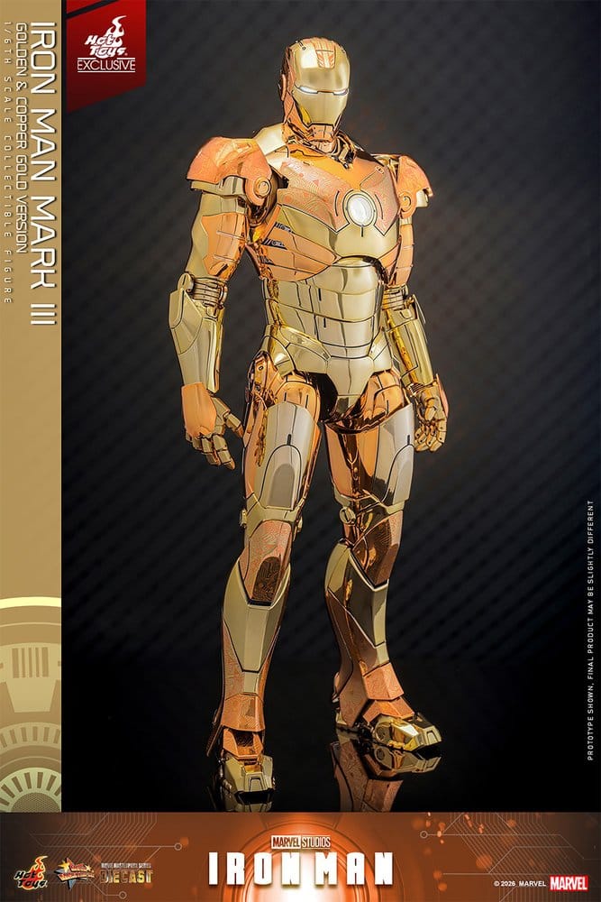 IRON MAN MARK III (GOLDEN & COPPER GOLD VERSION) FIGURA MOVIE MASTERPIECE DIECAST 1/6 MARVEL 33 CM