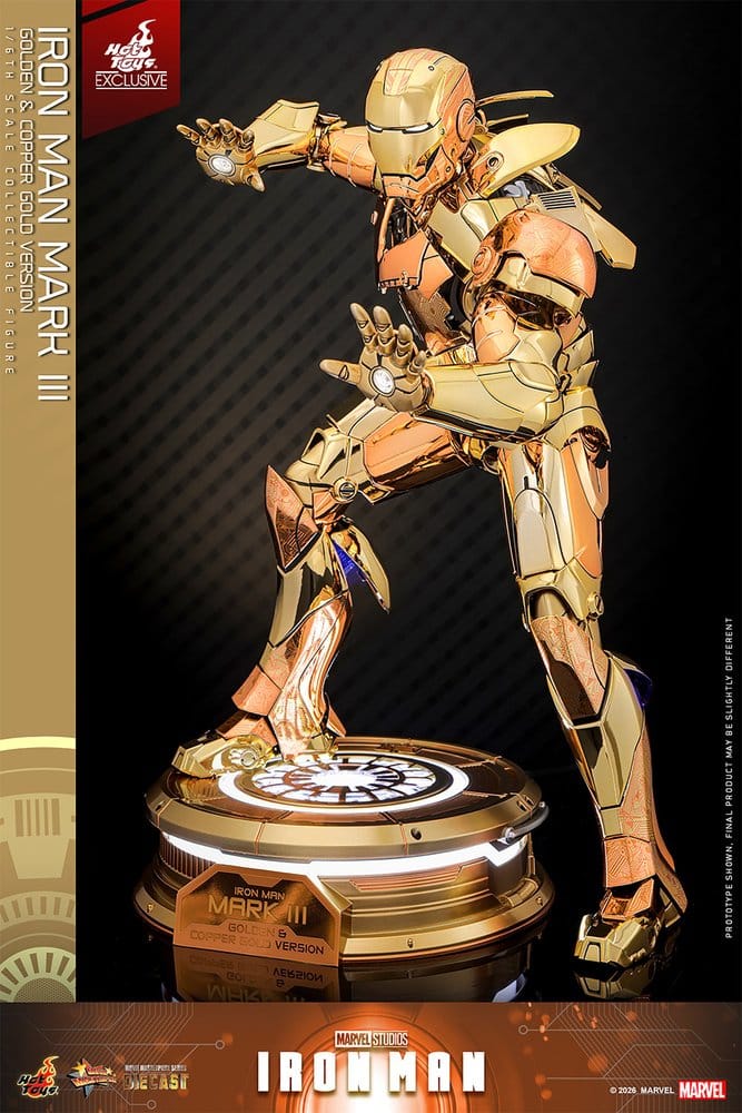 IRON MAN MARK III (GOLDEN & COPPER GOLD VERSION) FIGURA MOVIE MASTERPIECE DIECAST 1/6 MARVEL 33 CM