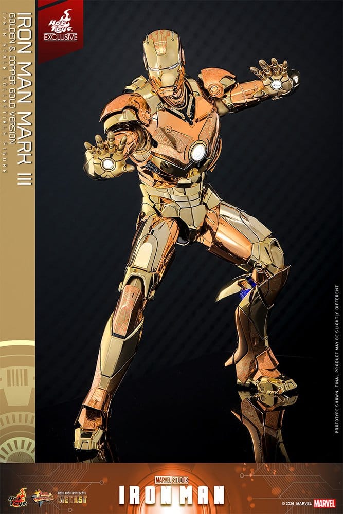 IRON MAN MARK III (GOLDEN & COPPER GOLD VERSION) FIGURA MOVIE MASTERPIECE DIECAST 1/6 MARVEL 33 CM