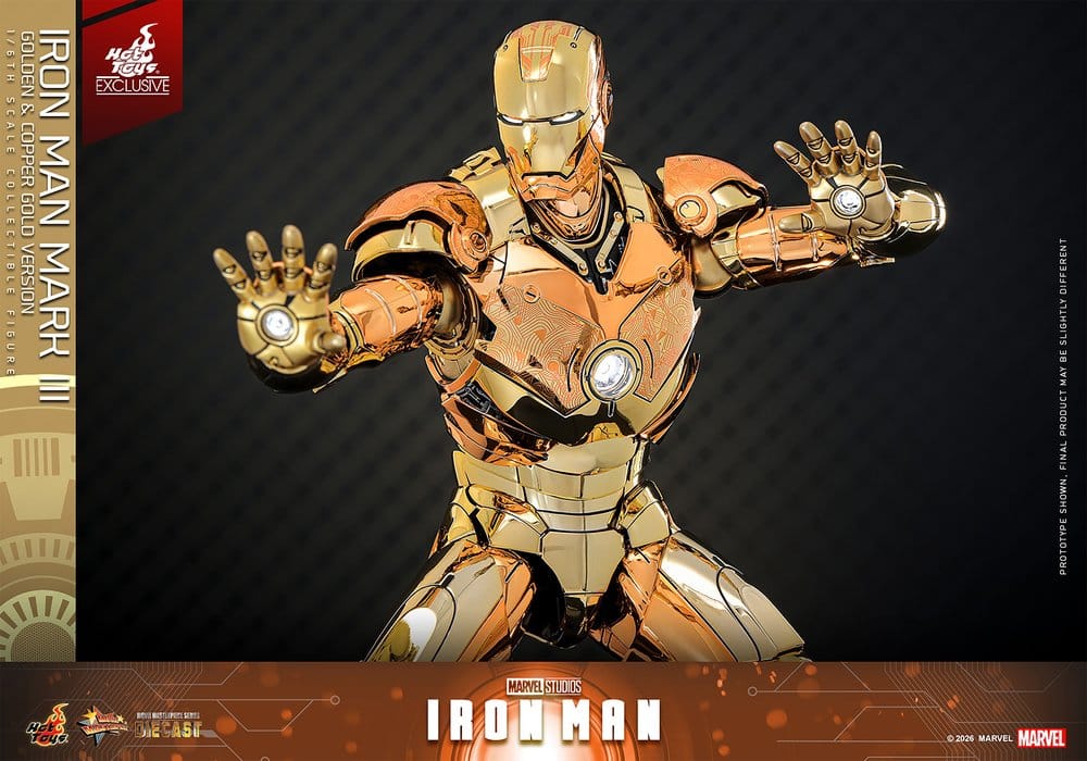 IRON MAN MARK III (GOLDEN & COPPER GOLD VERSION) FIGURA MOVIE MASTERPIECE DIECAST 1/6 MARVEL 33 CM