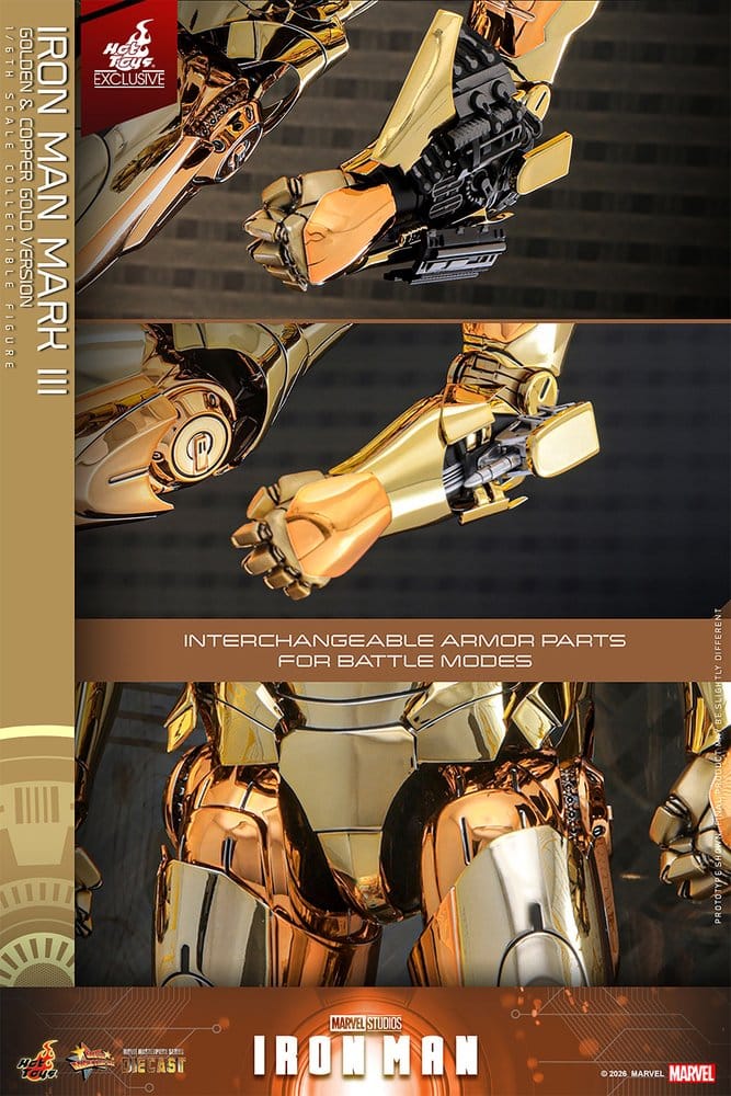 IRON MAN MARK III (GOLDEN & COPPER GOLD VERSION) FIGURA MOVIE MASTERPIECE DIECAST 1/6 MARVEL 33 CM