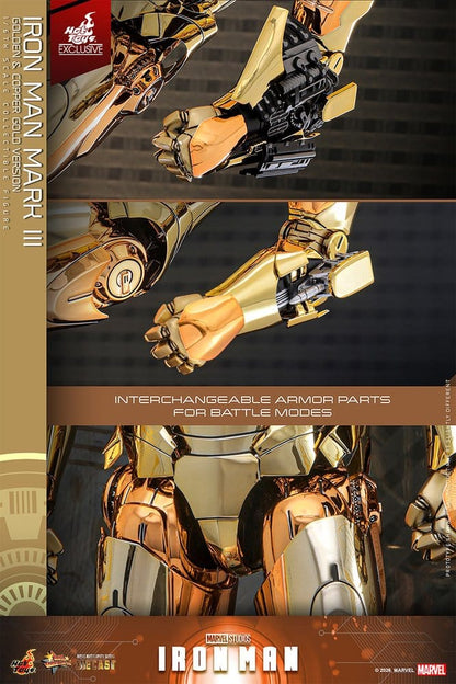 IRON MAN MARK III (GOLDEN & COPPER GOLD VERSION) FIGURA MOVIE MASTERPIECE DIECAST 1/6 MARVEL 33 CM