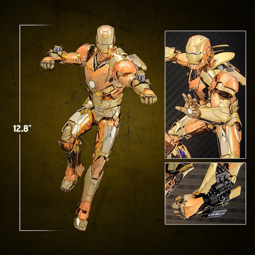IRON MAN MARK III (GOLDEN & COPPER GOLD VERSION) FIGURA MOVIE MASTERPIECE DIECAST 1/6 MARVEL 33 CM