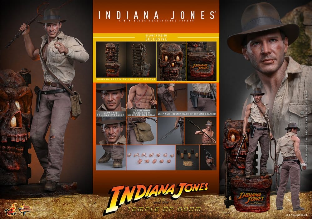 INDIANA JONES – FIGURA MOVIE MASTERPIECE 1/6 (HOT TOYS – INDIANA JONES AND THE TEMPLE OF DOOM) DELUXE VERSION – 30 CM