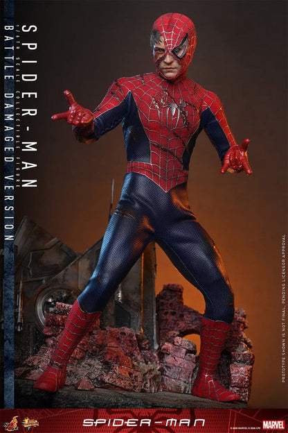 SPIDER-MAN – FIGURA MOVIE MASTERPIECE 1/6 (HOT TOYS – MARVEL) BATTLE DAMAGED VERSION – 30 CM