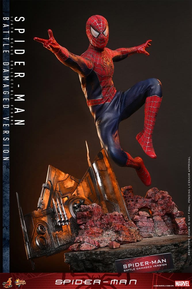 SPIDER-MAN – FIGURA MOVIE MASTERPIECE 1/6 (HOT TOYS – MARVEL) BATTLE DAMAGED VERSION – 30 CM