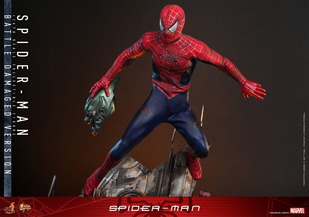 SPIDER-MAN – FIGURA MOVIE MASTERPIECE 1/6 (HOT TOYS – MARVEL) BATTLE DAMAGED VERSION – 30 CM