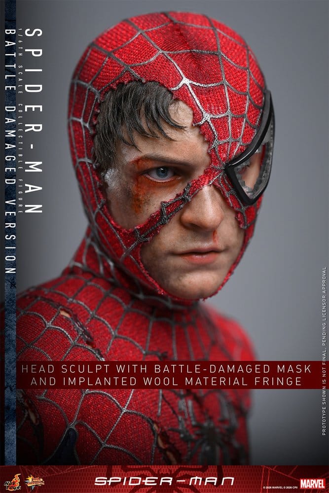 SPIDER-MAN – FIGURA MOVIE MASTERPIECE 1/6 (HOT TOYS – MARVEL) BATTLE DAMAGED VERSION – 30 CM
