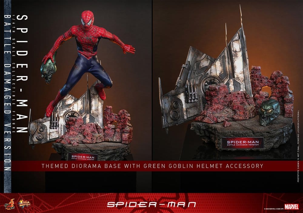 SPIDER-MAN – FIGURA MOVIE MASTERPIECE 1/6 (HOT TOYS – MARVEL) BATTLE DAMAGED VERSION – 30 CM
