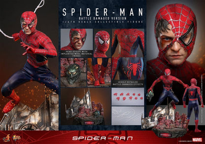 SPIDER-MAN – FIGURA MOVIE MASTERPIECE 1/6 (HOT TOYS – MARVEL) BATTLE DAMAGED VERSION – 30 CM