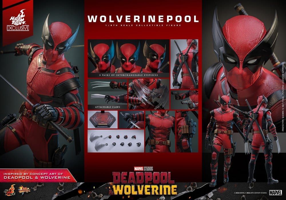 WOLVERINEPOOL FIGURA 1/6 DEADPOOL & WOLVERINE 31 CM HOT TOYS EXCLUSIVE