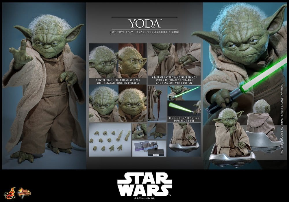 YODA – FIGURA 1/6 14 CM (HOT TOYS)