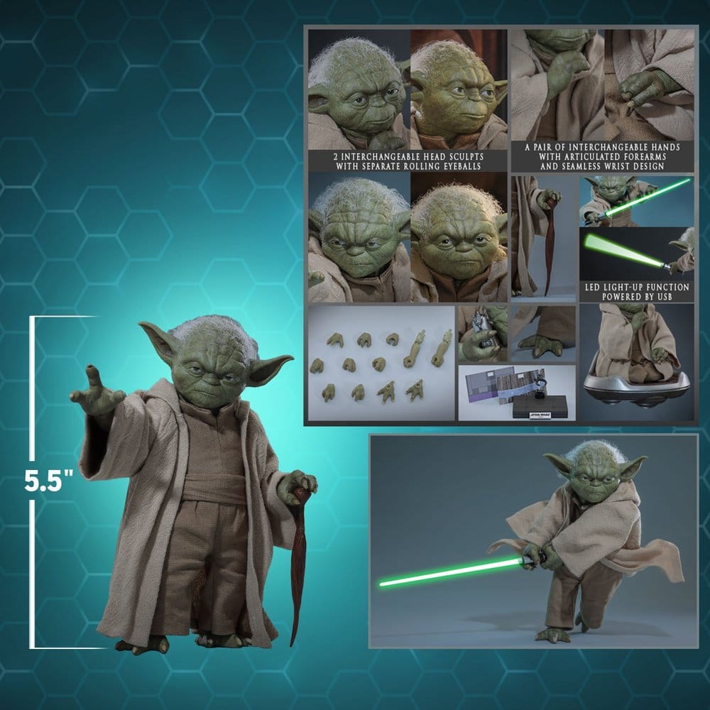 YODA – FIGURA 1/6 14 CM (HOT TOYS)