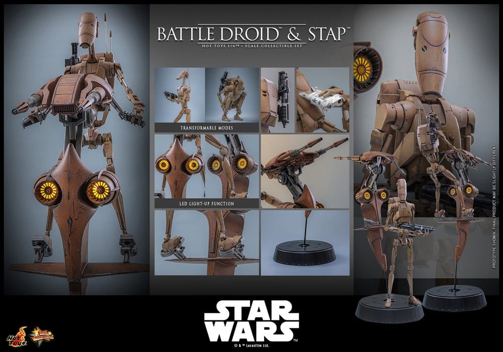 BATTLE DROID & STAP MOVIE MASTERPIECE SET 1/6 FIGURA 32 CM – HOT TOYS STAR WARS