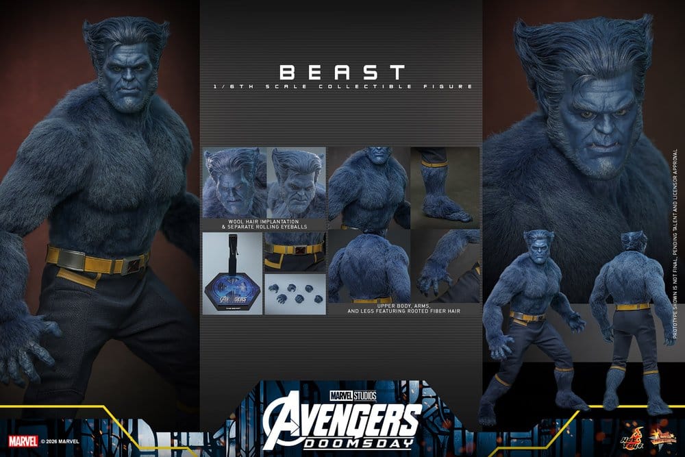 BEAST X-MEN AVENGERS DOOMSDAY MOVIE MASTERPIECE 1/6 COLLECTOR EDITION 33 CM HOT TOYS
