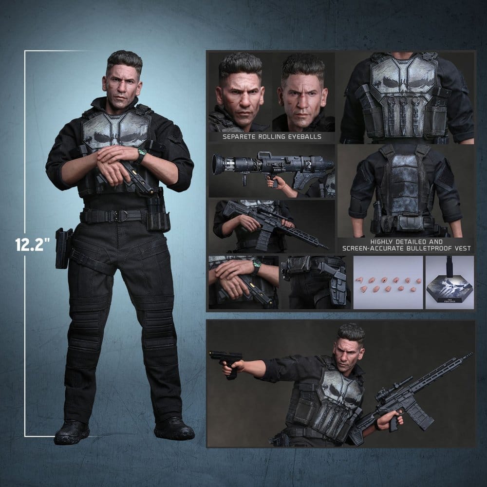 THE PUNISHER FIGURA 1/6 HOT TOYS MARVEL 31 CM