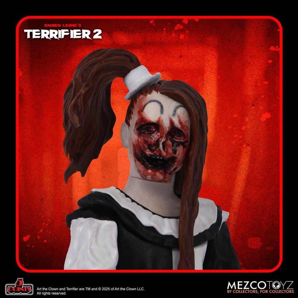 ART THE CLOWN Y LITTLE PALE GIRL 5 POINTS 10 CM TERRIFIER 2 MEZCO TOYZ