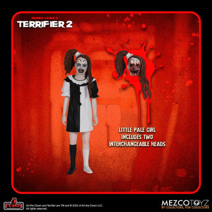 ART THE CLOWN Y LITTLE PALE GIRL 5 POINTS 10 CM TERRIFIER 2 MEZCO TOYZ