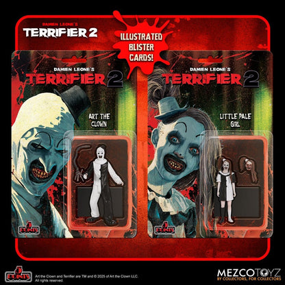 ART THE CLOWN Y LITTLE PALE GIRL 5 POINTS 10 CM TERRIFIER 2 MEZCO TOYZ