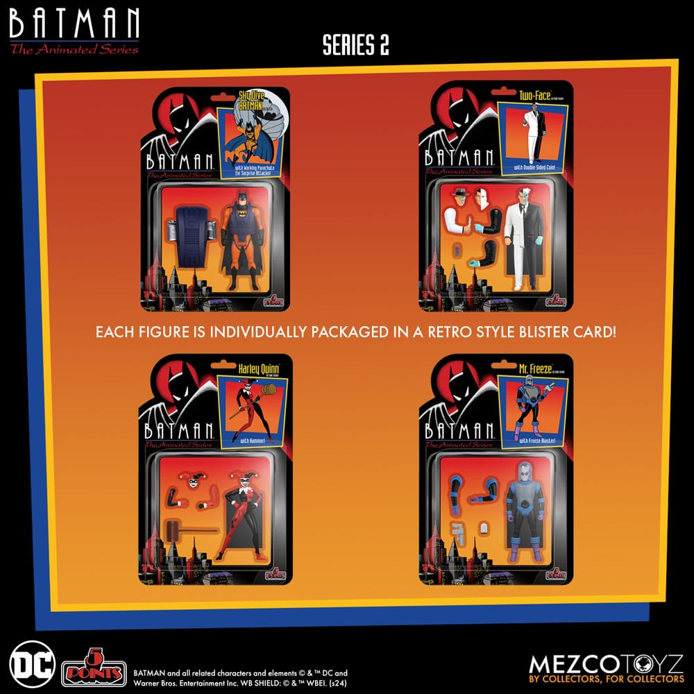 BATMAN THE ANIMATED SERIES 5 POINTS DELUXE BOX SET MEZCO TOYZ 9 CM