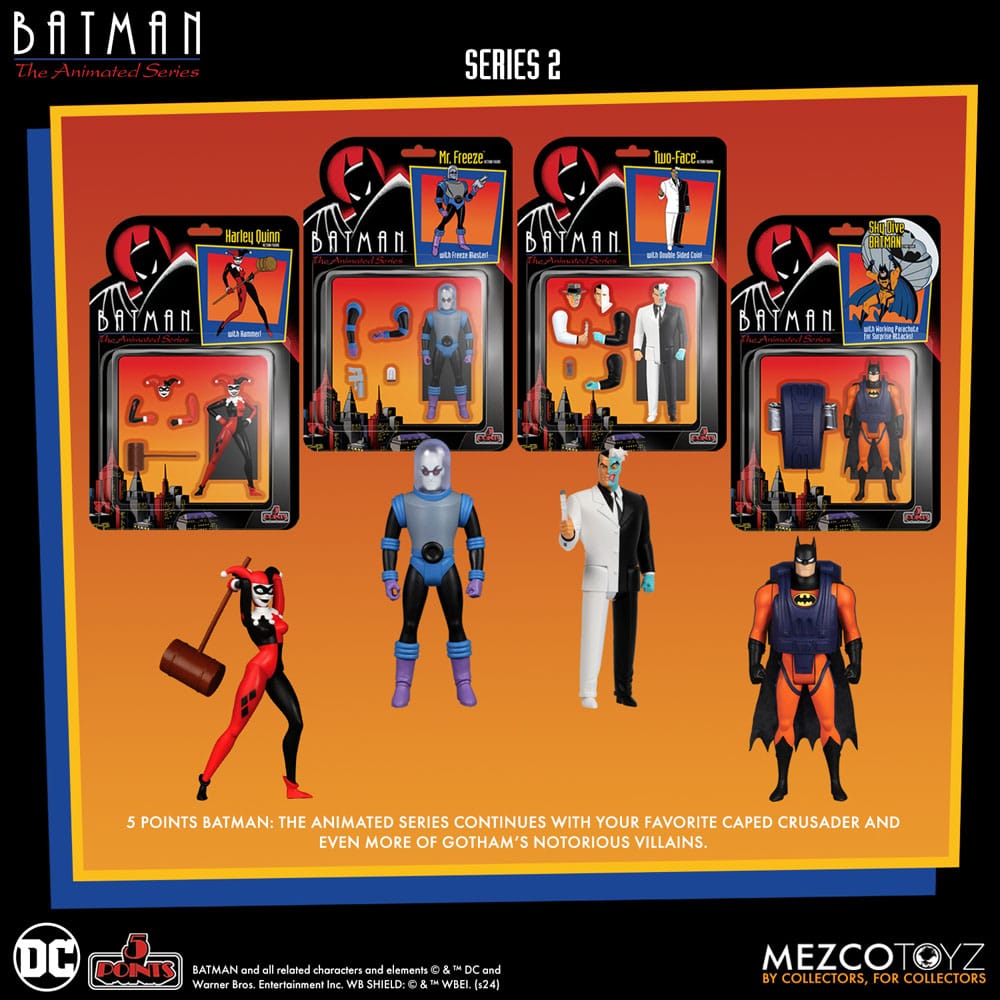 BATMAN THE ANIMATED SERIES 5 POINTS DELUXE BOX SET MEZCO TOYZ 9 CM