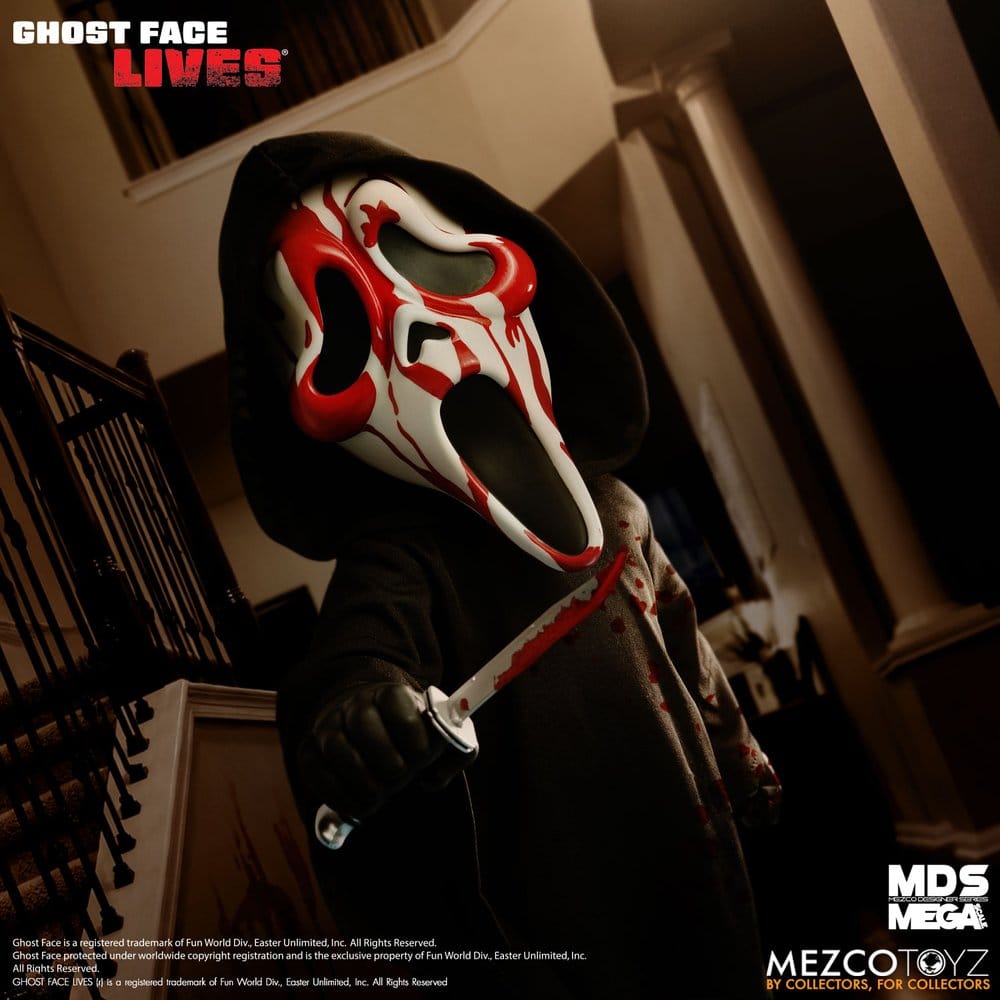 GHOST FACE BLOODY SCREAM MDS ROTO 38 CM MEZCO TOYZ