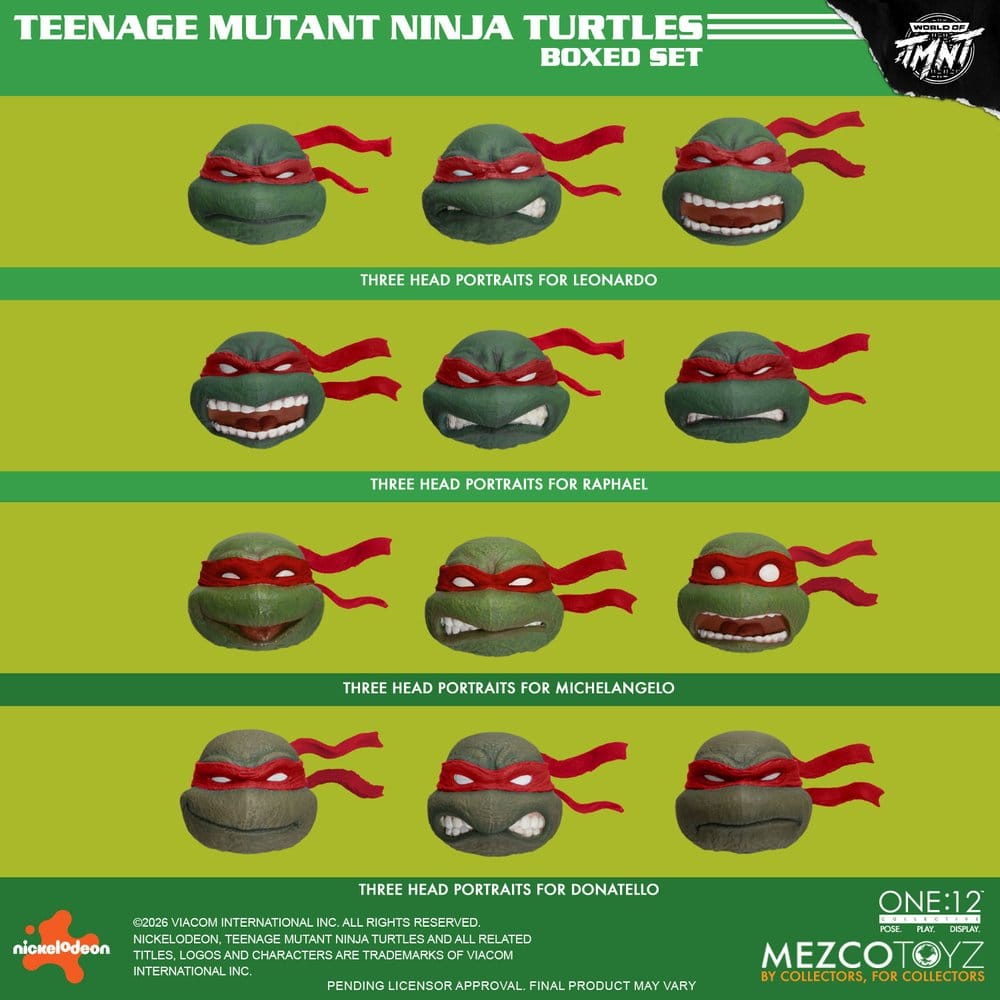 TORTUGAS NINJA ONE:12 COLLECTIVE BOX SET 1/12 MEZCO TOYZ 17 CM