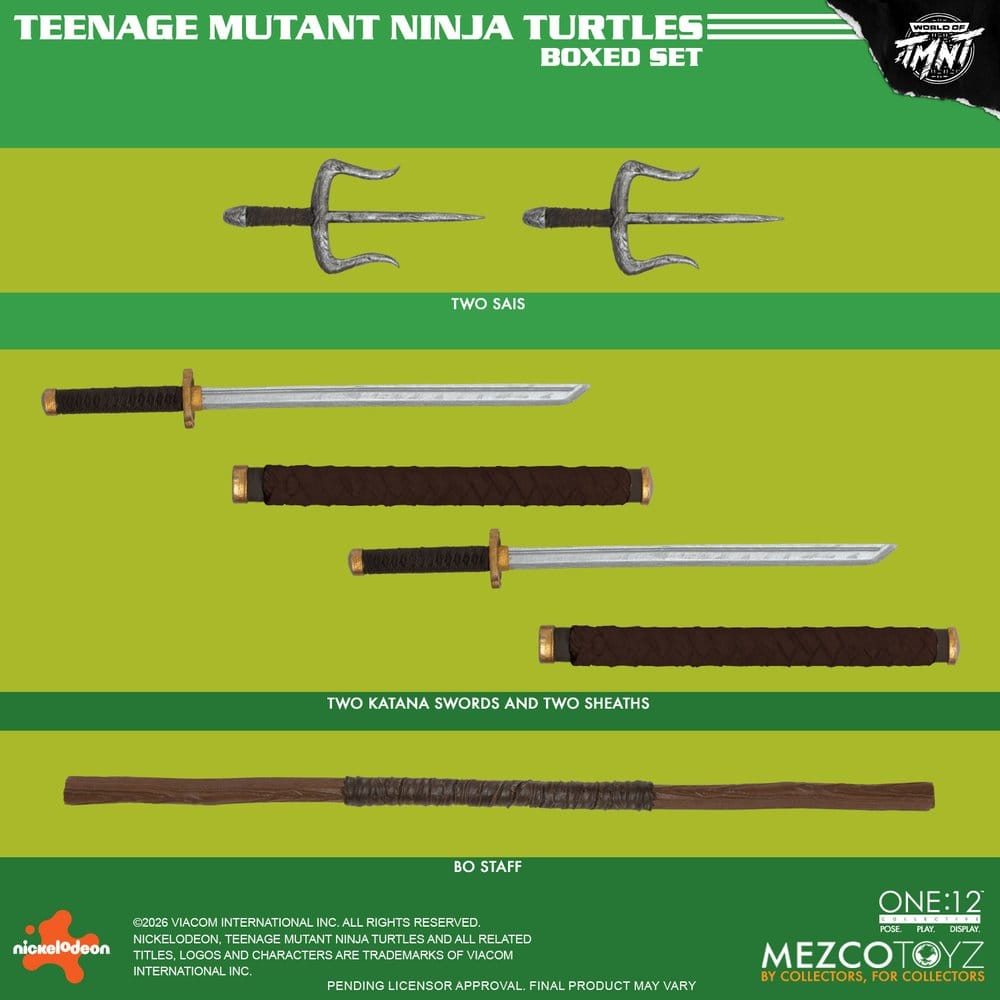 TORTUGAS NINJA ONE:12 COLLECTIVE BOX SET 1/12 MEZCO TOYZ 17 CM