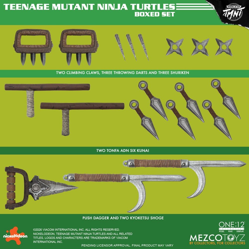 TORTUGAS NINJA ONE:12 COLLECTIVE BOX SET 1/12 MEZCO TOYZ 17 CM
