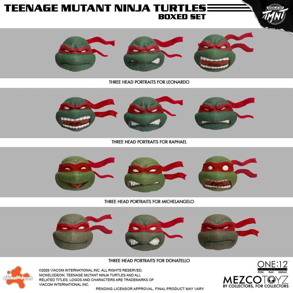 TORTUGAS NINJA ONE:12 COLLECTIVE BOX SET 1/12 MEZCO TOYZ 17 CM