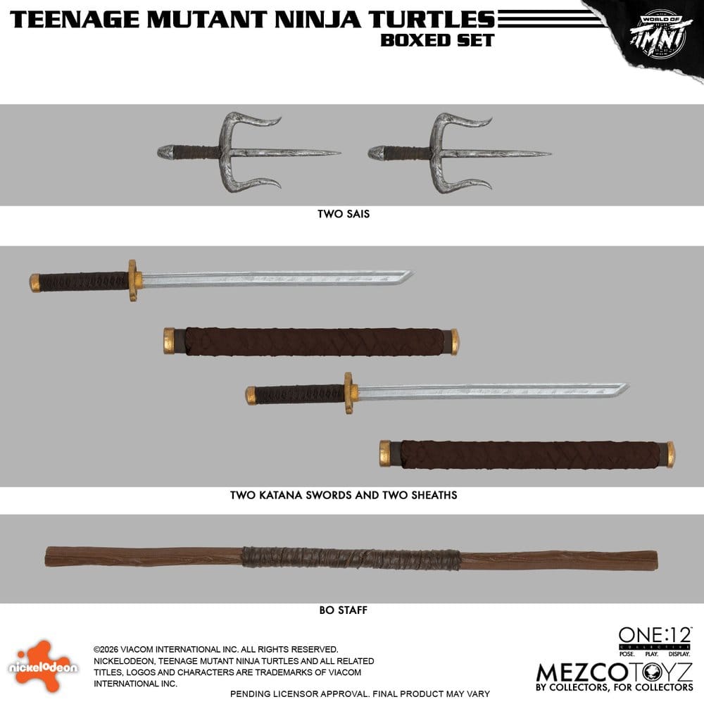 TORTUGAS NINJA ONE:12 COLLECTIVE BOX SET 1/12 MEZCO TOYZ 17 CM
