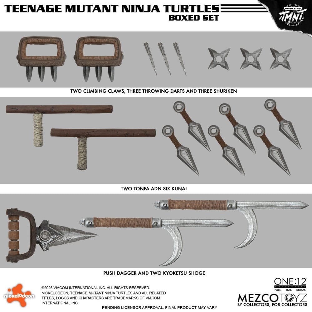 TORTUGAS NINJA ONE:12 COLLECTIVE BOX SET 1/12 MEZCO TOYZ 17 CM