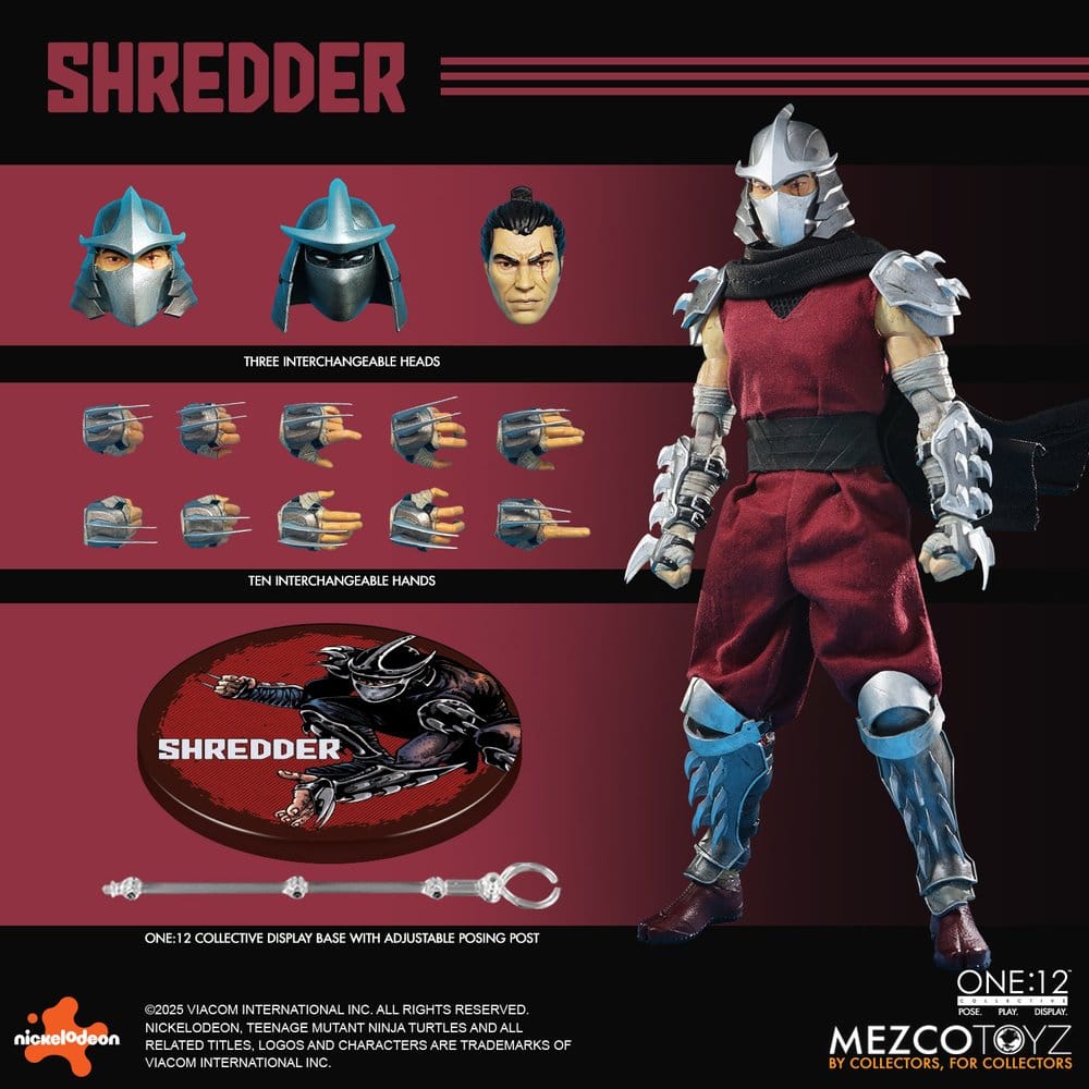SHREDDER TORTUGAS NINJA FIGURA 1/12 ONE:12 COLLECTIVE 17 CM MEZCO TOYZ