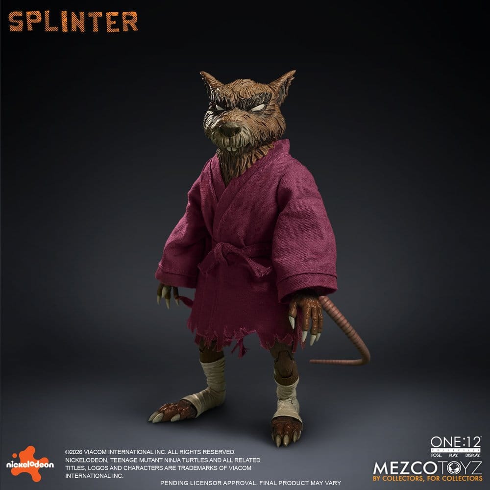 SPLINTER TORTUGAS NINJA FIGURA 1/12 ONE:12 COLLECTIVE 17 CM MEZCO TOYZ