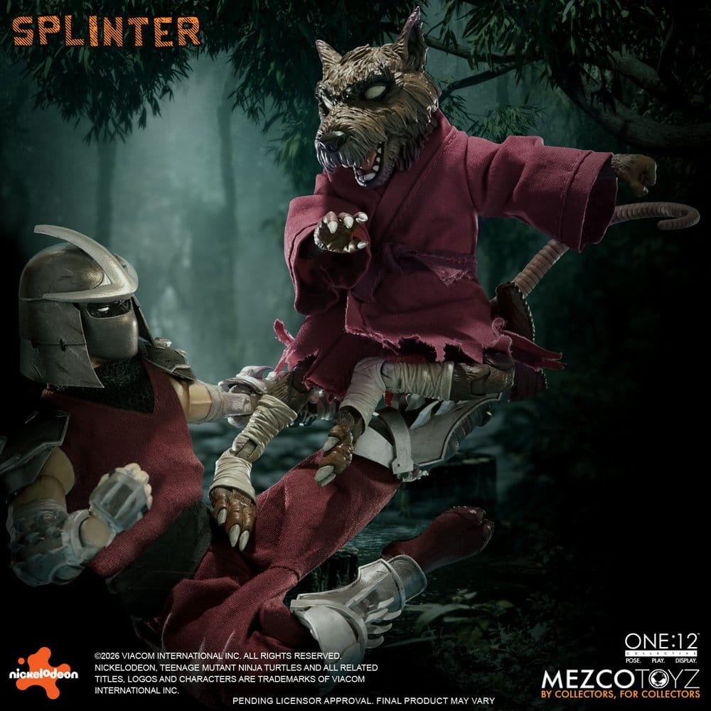 SPLINTER TORTUGAS NINJA FIGURA 1/12 ONE:12 COLLECTIVE 17 CM MEZCO TOYZ