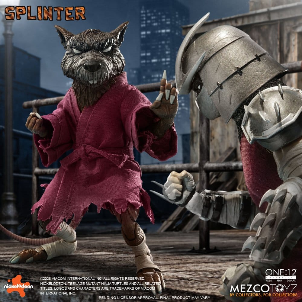 SPLINTER TORTUGAS NINJA FIGURA 1/12 ONE:12 COLLECTIVE 17 CM MEZCO TOYZ