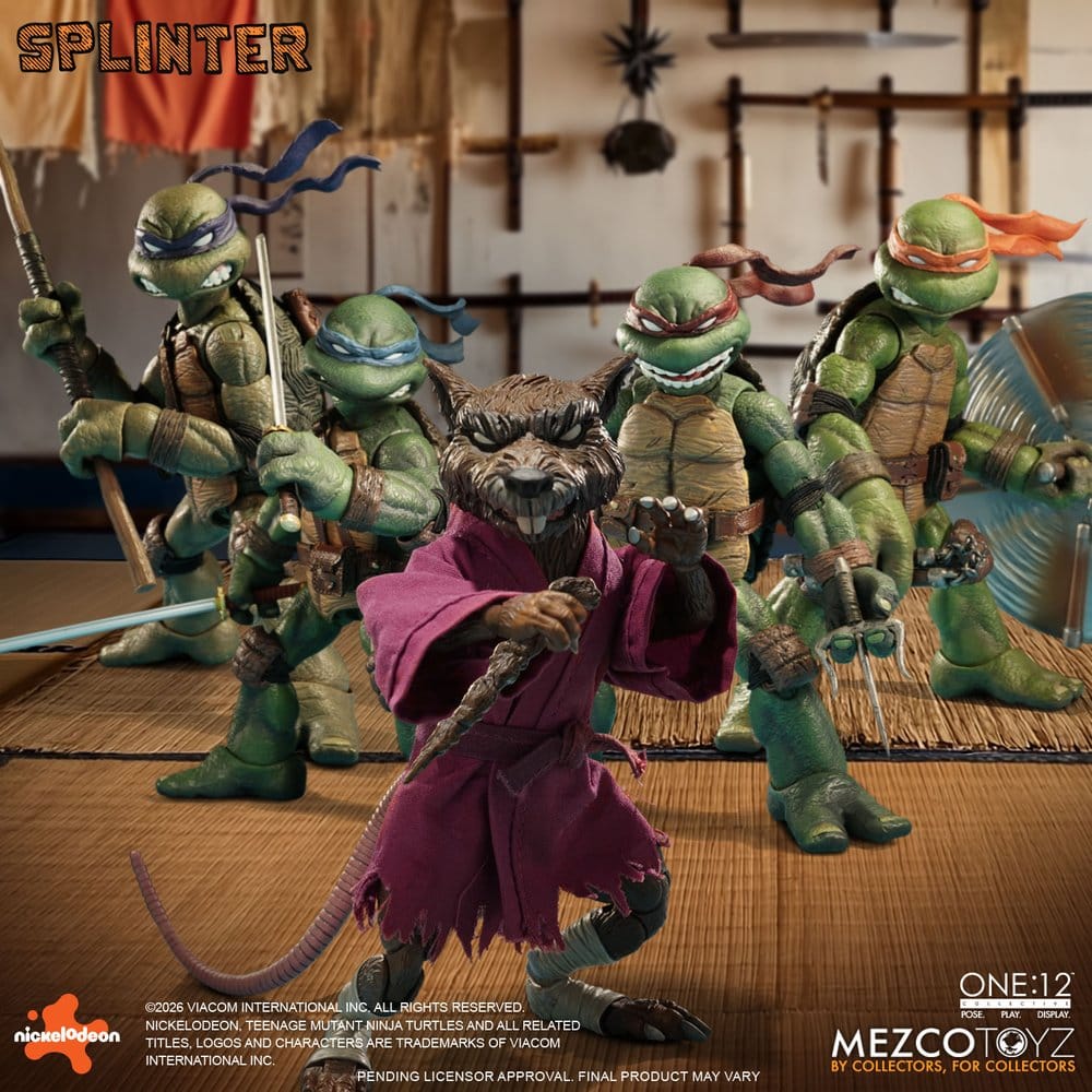 SPLINTER TORTUGAS NINJA FIGURA 1/12 ONE:12 COLLECTIVE 17 CM MEZCO TOYZ