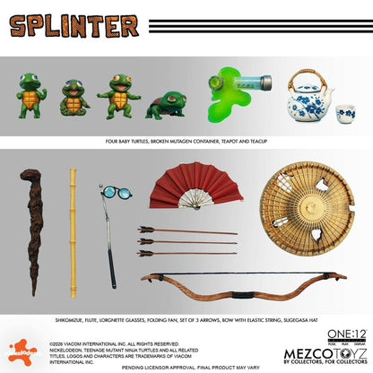 SPLINTER TORTUGAS NINJA FIGURA 1/12 ONE:12 COLLECTIVE 17 CM MEZCO TOYZ