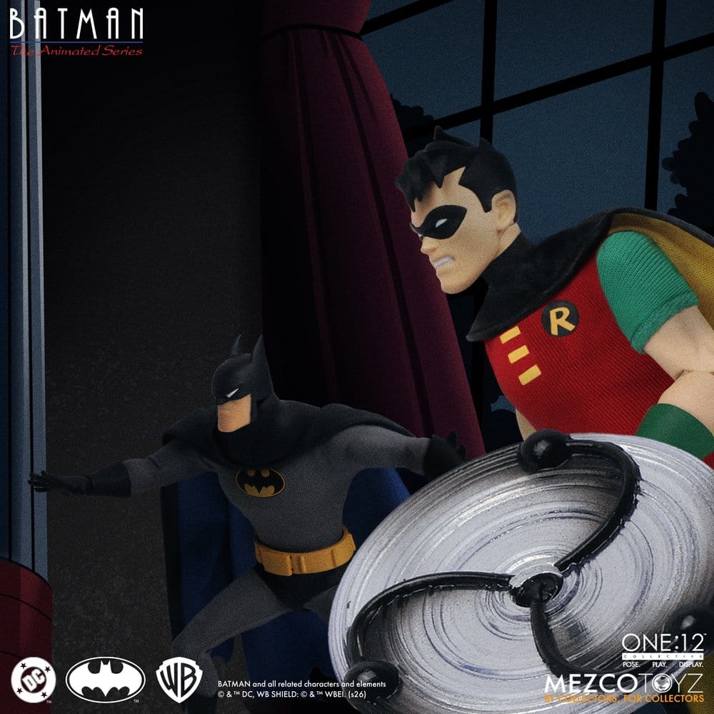 ROBIN BATMAN LA SERIE ANIMADA FIGURA 1/12 ONE:12 COLLECTIVE 17 CM MEZCO TOYZ