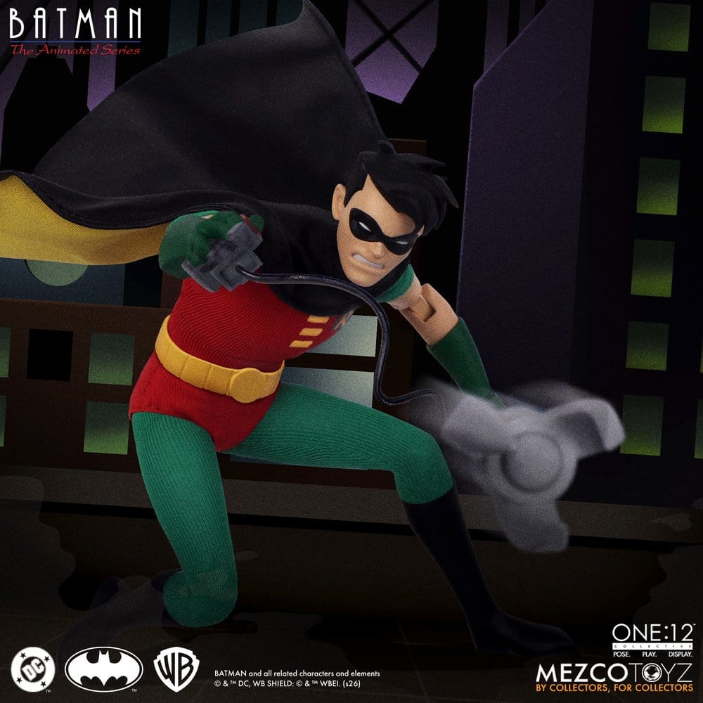 ROBIN BATMAN LA SERIE ANIMADA FIGURA 1/12 ONE:12 COLLECTIVE 17 CM MEZCO TOYZ