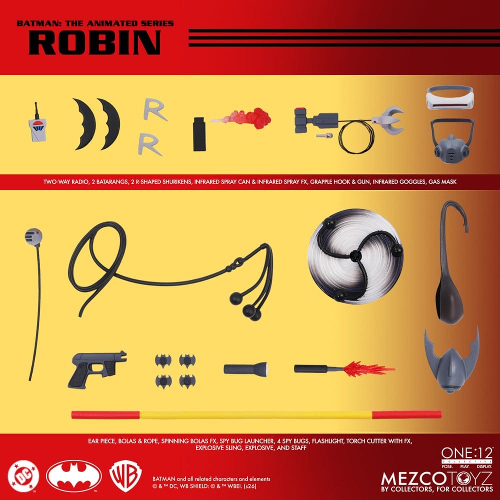 ROBIN BATMAN LA SERIE ANIMADA FIGURA 1/12 ONE:12 COLLECTIVE 17 CM MEZCO TOYZ